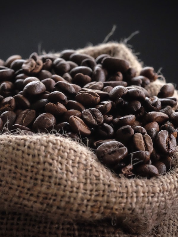 Freshly roasted coffee beans